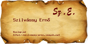 Szilvássy Ernő névjegykártya