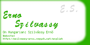 erno szilvassy business card