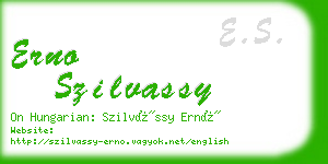 erno szilvassy business card